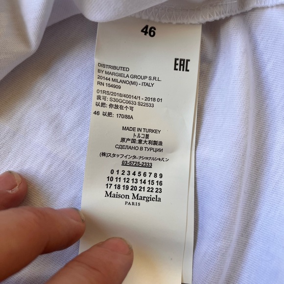 White Maison Margiela hand-embroidered MxM logo t-shirt size S small - Picture 4 of 9